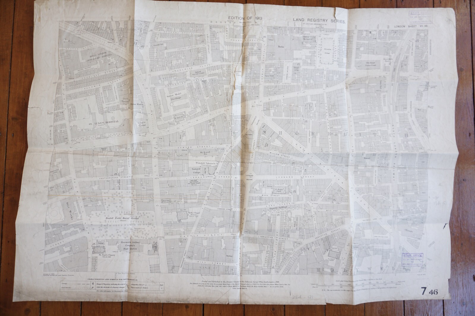 1913 Shoreditch North London Railway Map