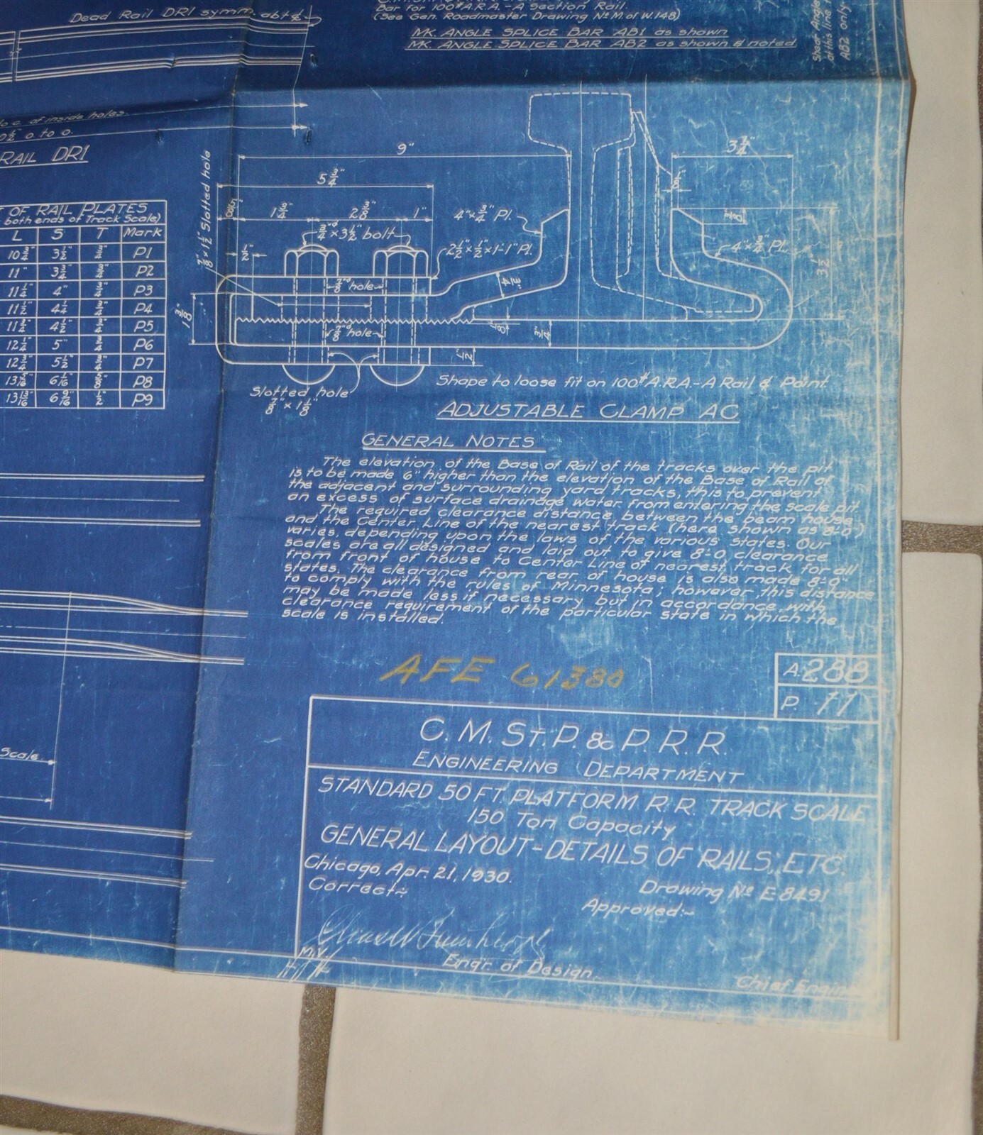 1943-1944 Milwaukee Road Railroad Fairbanks track scale blueprints etc