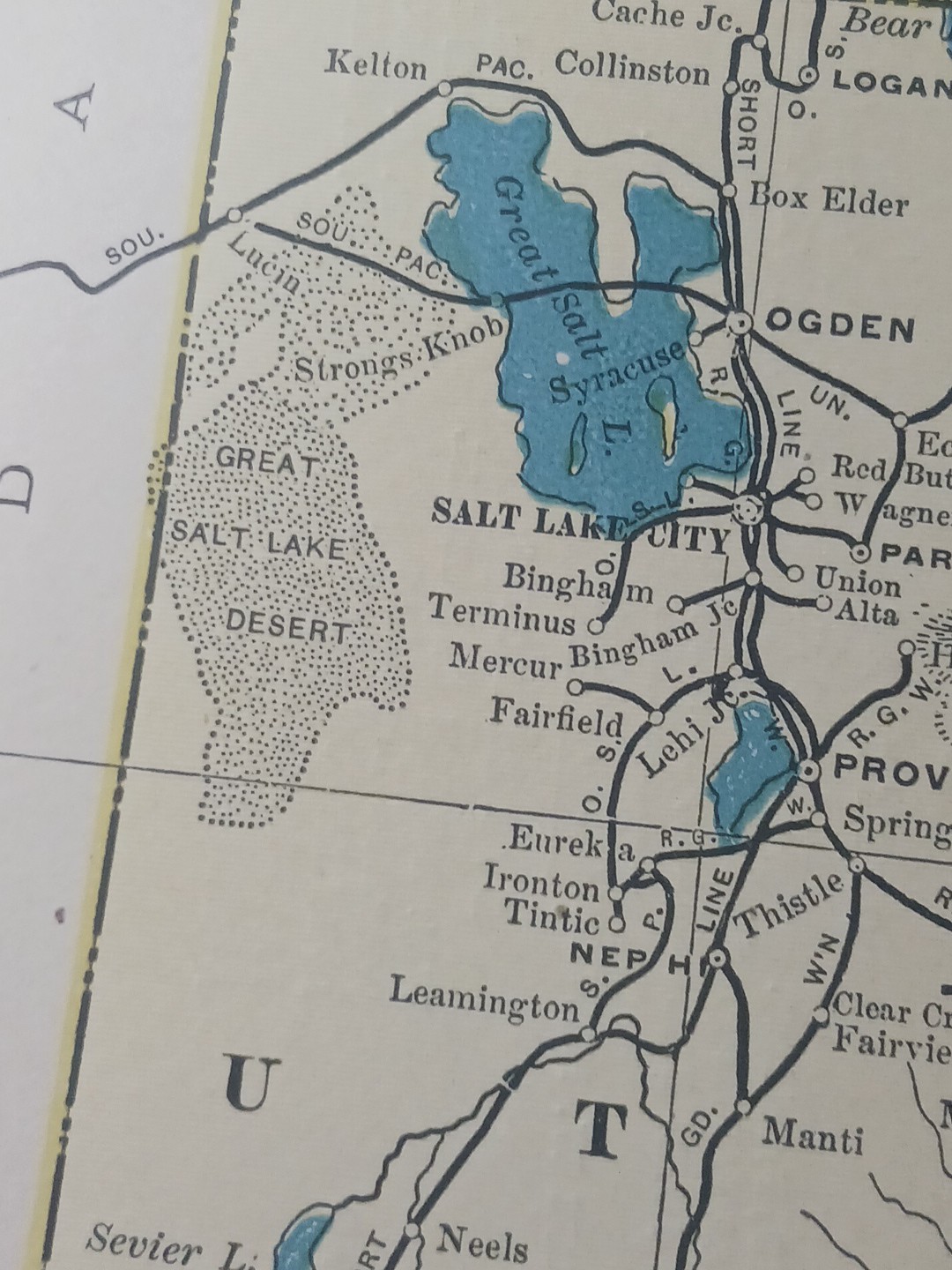 ~1904 Railroad Map UTAH Colorado ARIZONA New Mexico All Lines & Depots 11″x9″