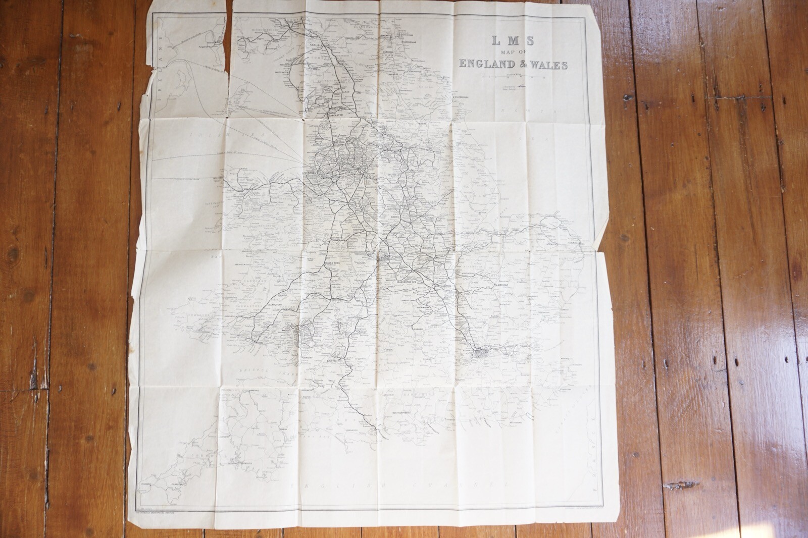 c1949 LMS England & Wales Railway Map