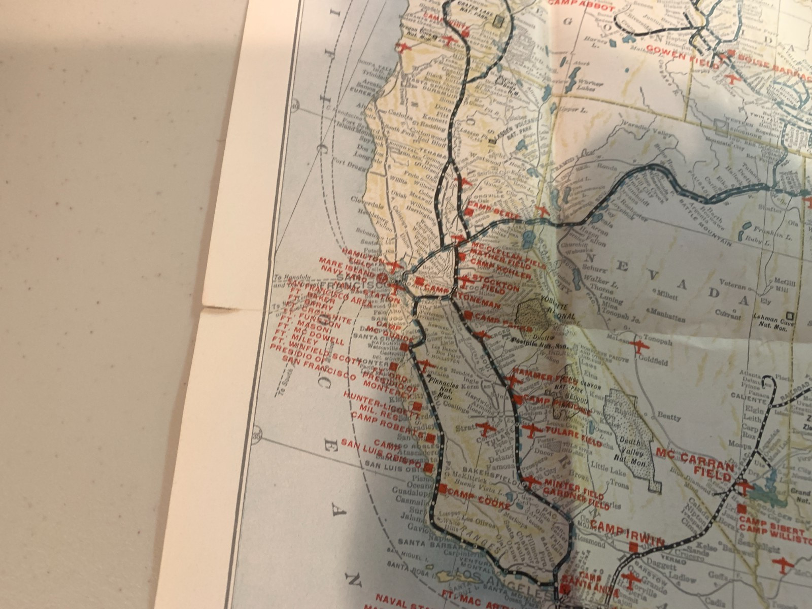 1944 Union Pacific Railroad Military Map of the United States Brochure