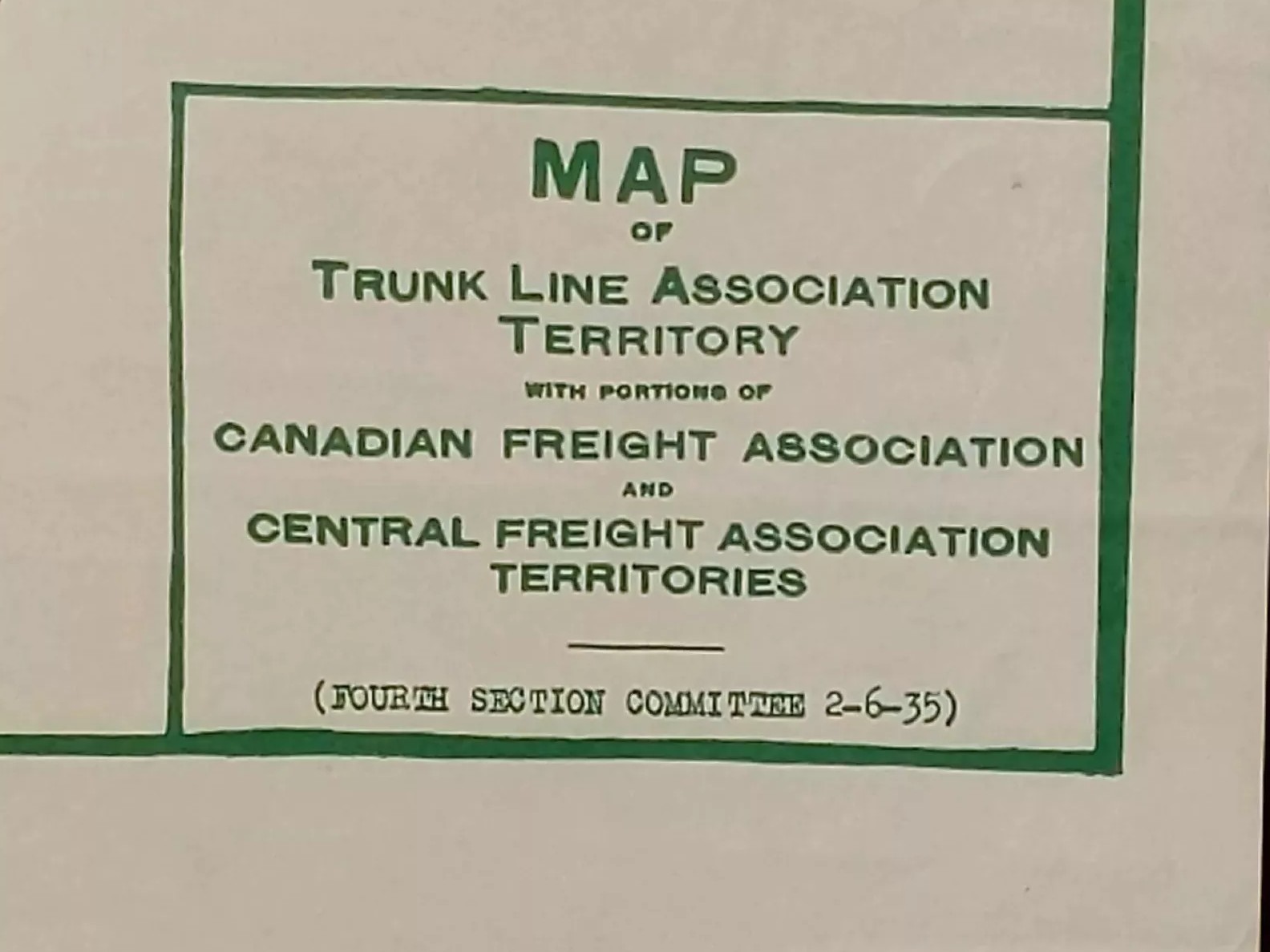 1935 Railroad Hand Colored Trunk Line Assn Canadian Freight Map 40 x 34