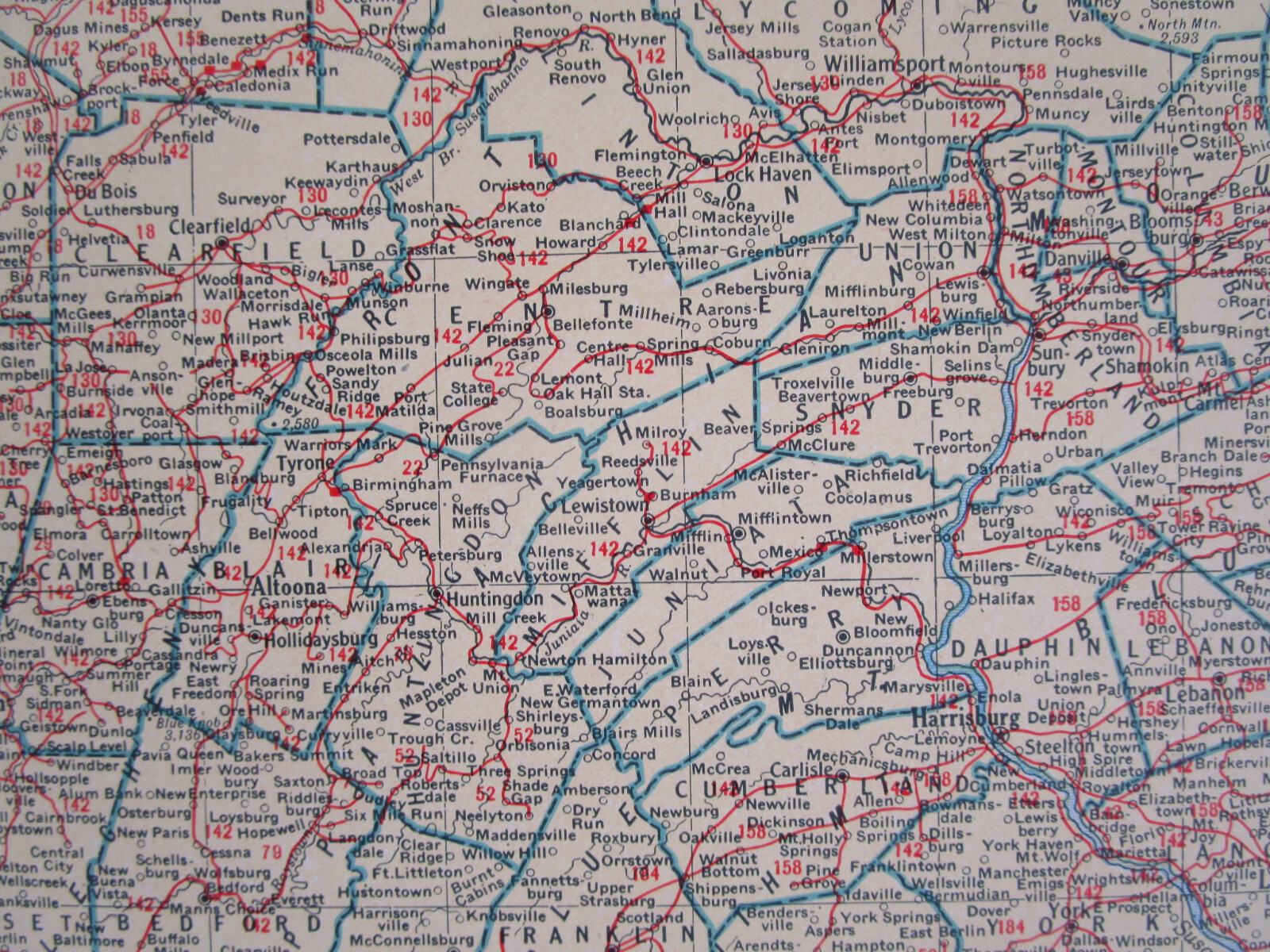 PA SC 1942 PENNSYLVANIA State RAILROAD Map. CORNWALL RR or SOUTH CAROLINA Map