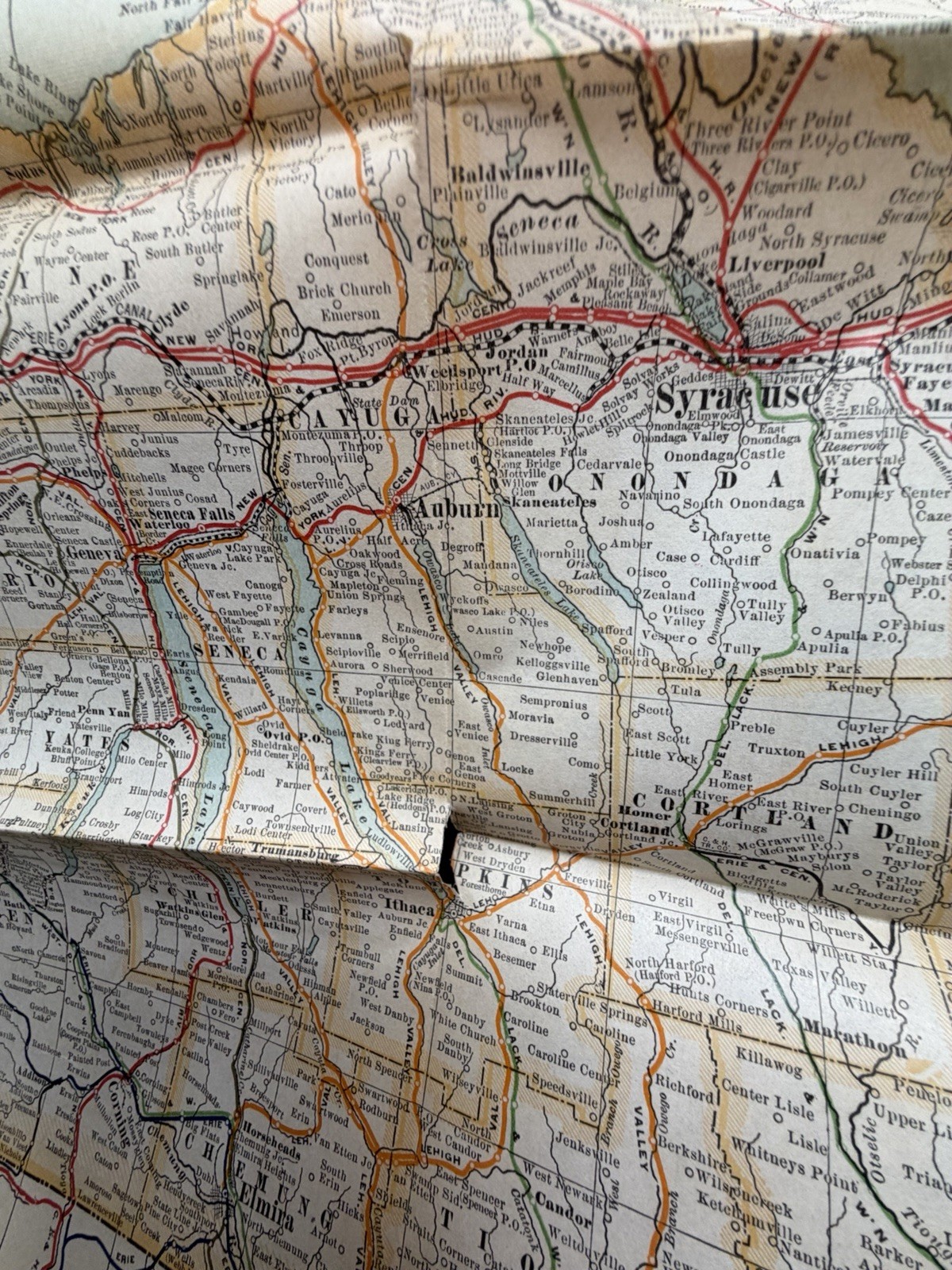 1901 New York Railroad Map Lyon Co Fold Out Original Albany NY