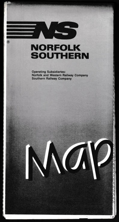Norfolk Southern Railroad System Map Norfolk & Western Southern Ry 1985