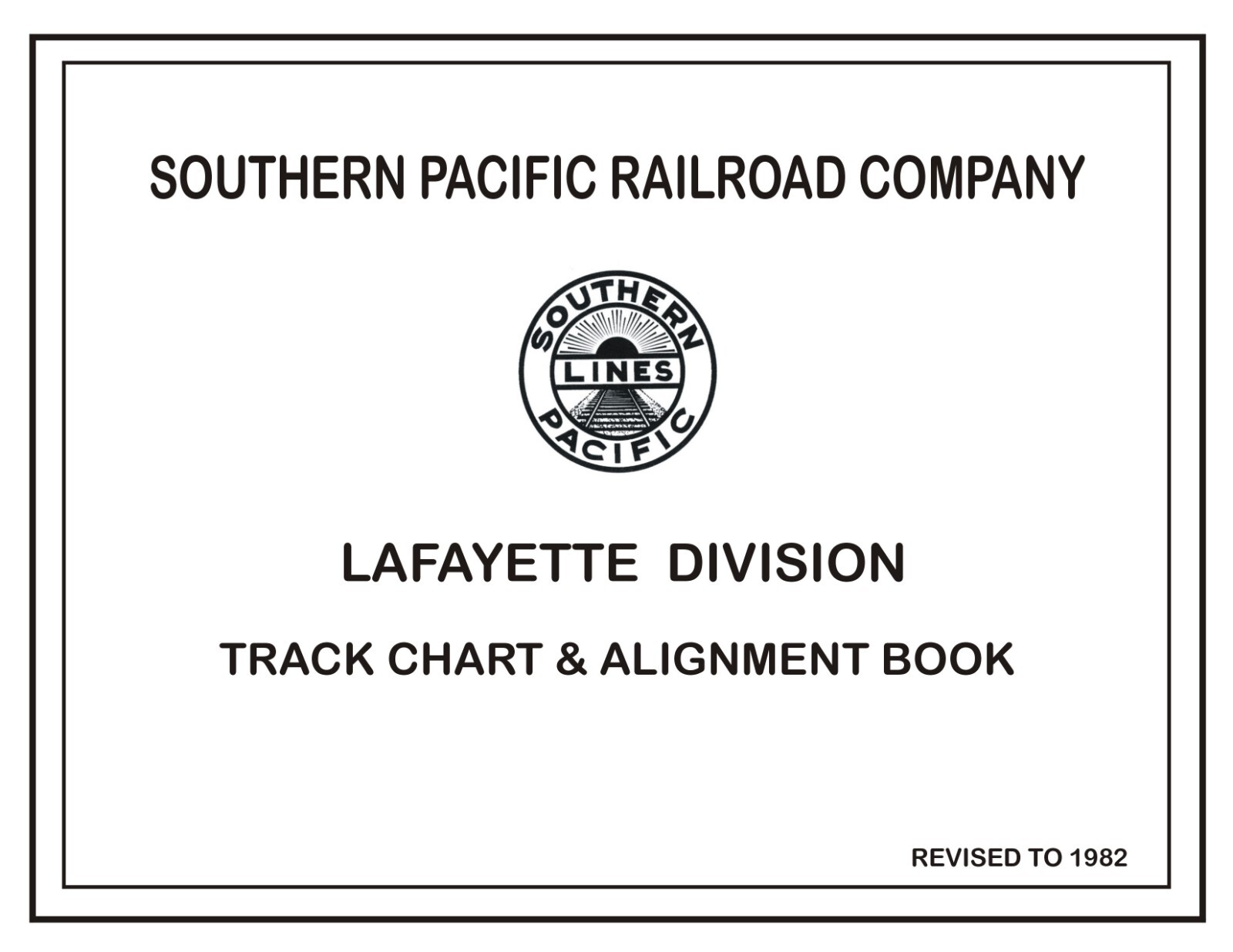Southern Pacific RR 1982 Lafayette Division Track Chart PDF pages on DVD