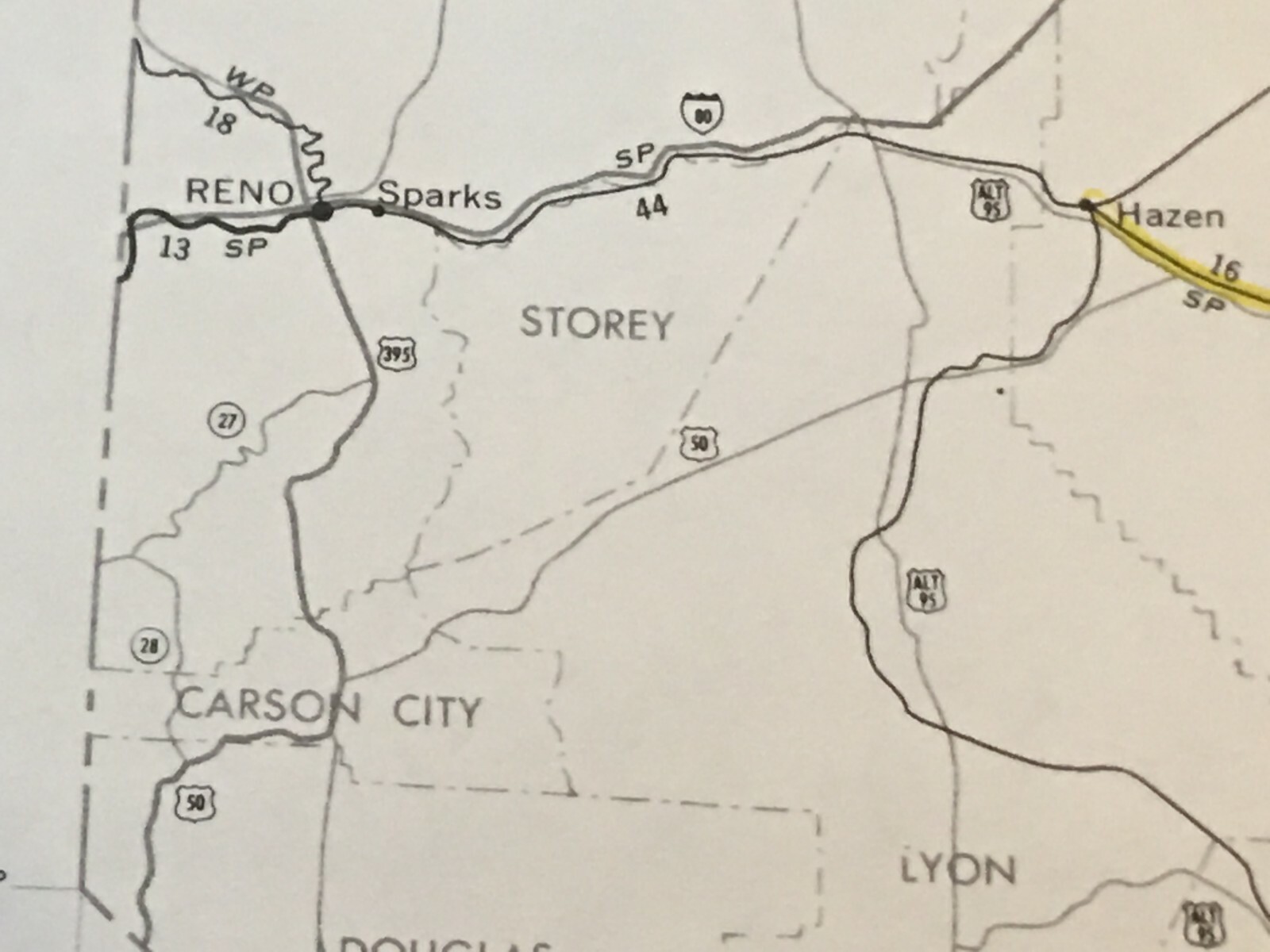 Vintage 1975 Nevada Transportation Map●Federal Railroad Administration●11″x17″