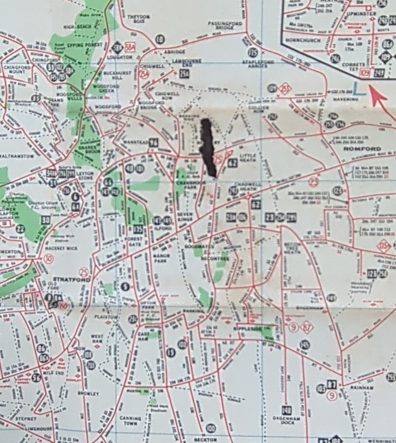 1938 London BUS MAP CENTRAL AREA NUMBER 1 – London Transport – Ships From US