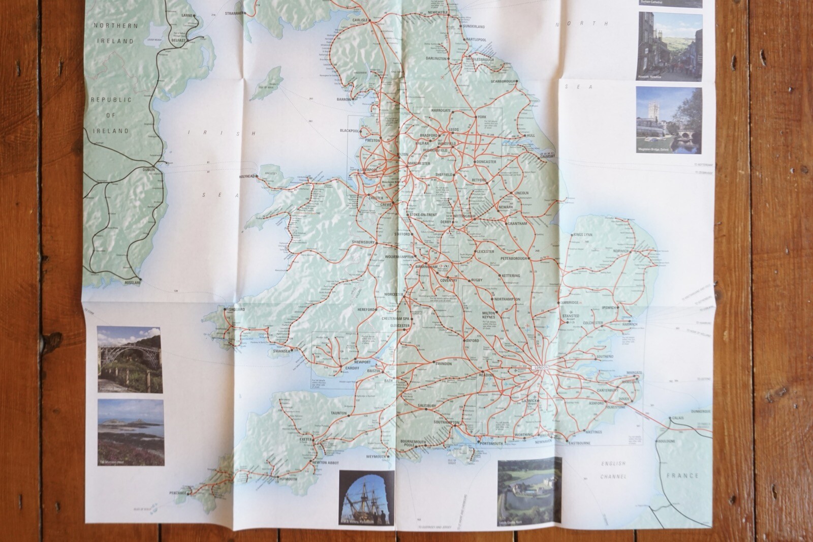 1997 1998 British Rail Passenger Network Railway Map VGC