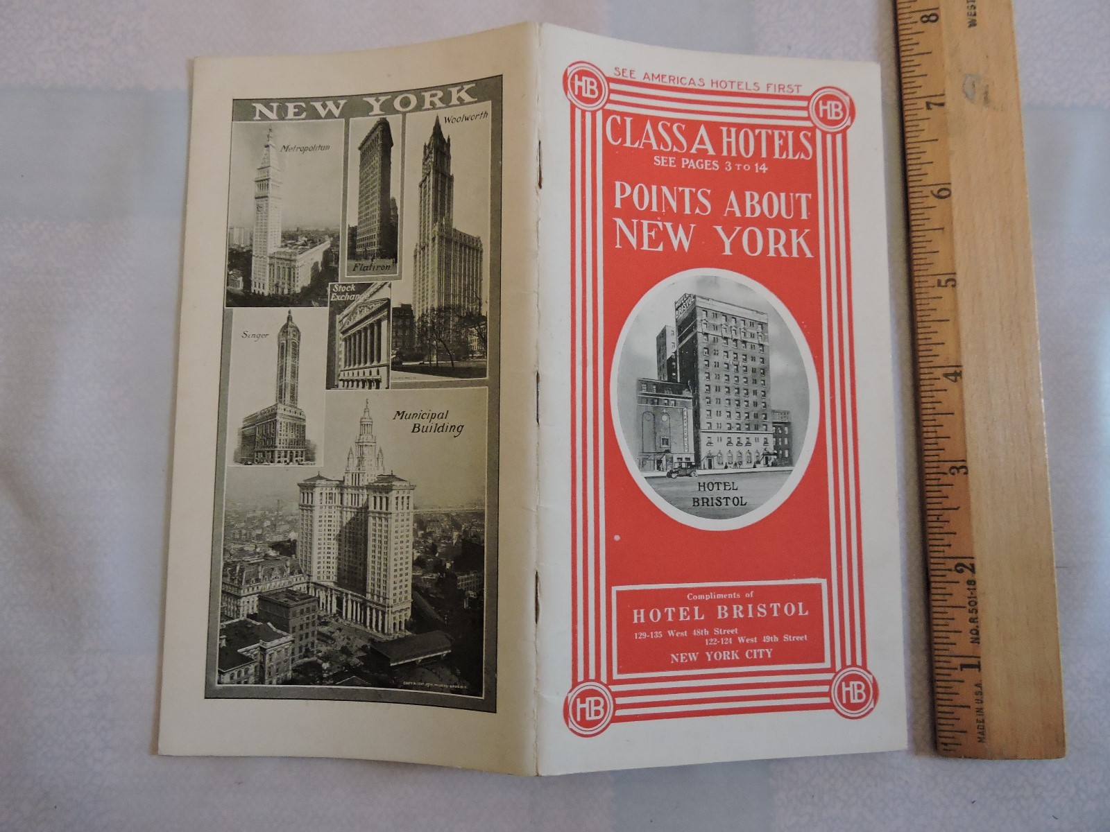 Rare 1912 New York City NYC Subway Map 24″ Hotel Bristol 42-p.