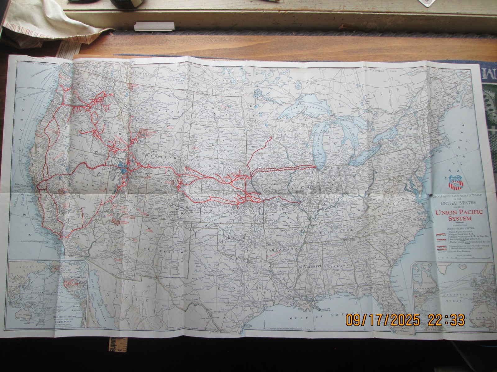 Map of the United States Union Pacific system 1928