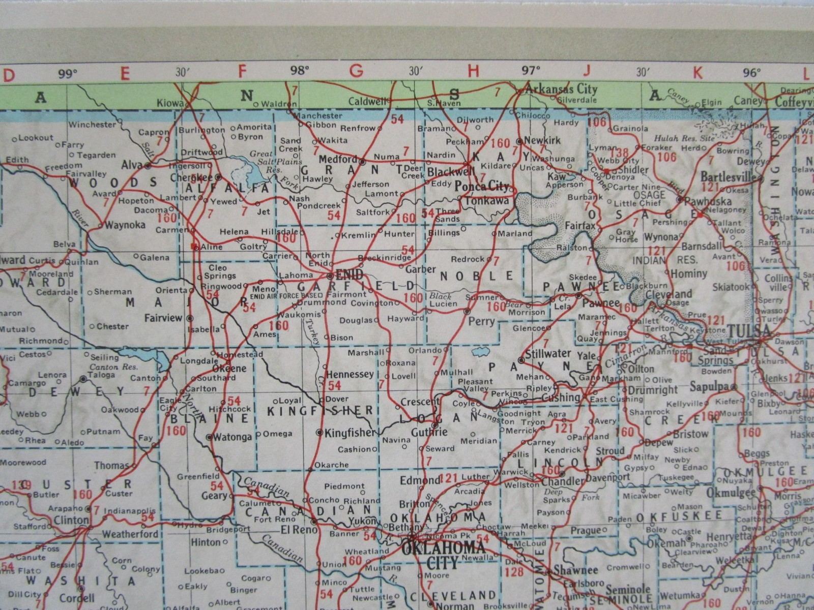 OR OK Vintage 1951 OREGON RAILROAD MAP. SUMPTER VALLEY RR or OKLAHOMA. OSAGE RR
