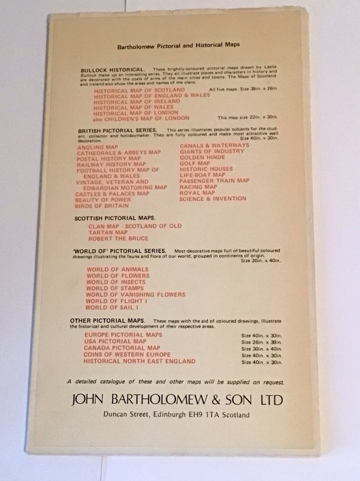 Bartholomew’s Railway History Map Of Britain – 1970’s