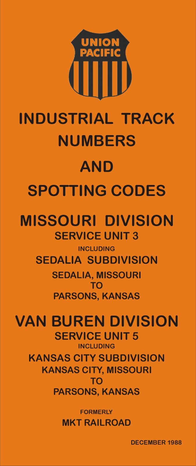 Union Pacific (MKT) 1988 Missouri Div SU3 Van Buren SU5 ZTS PDF pages on DVD