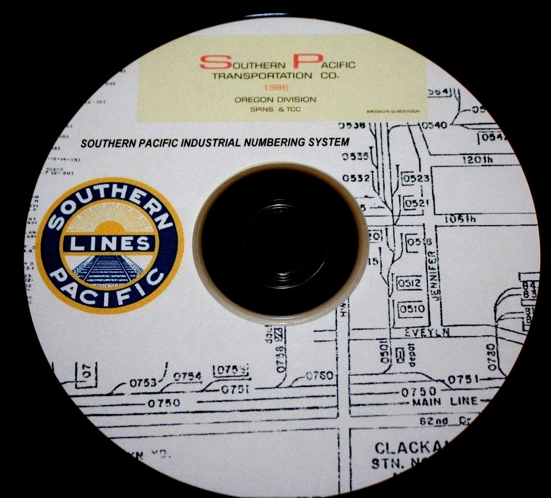 Southern Pacific RR 1986 Oregon Division – Brooklyn Sub SPINS PDF Pages on DVD