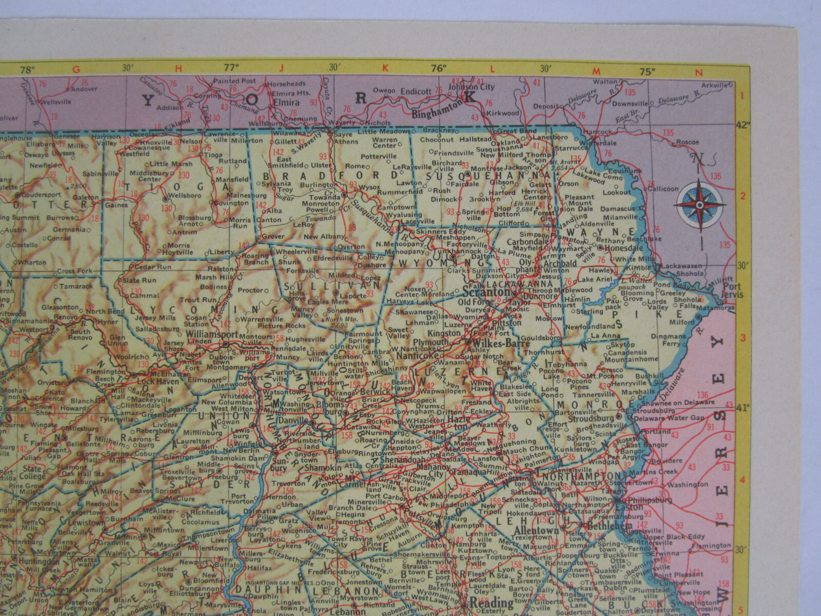 PA SC 1952 PENNSYLVANIA State RAILROAD Map STEWARTSTOWN RR or SOUTH CAROLINA Map