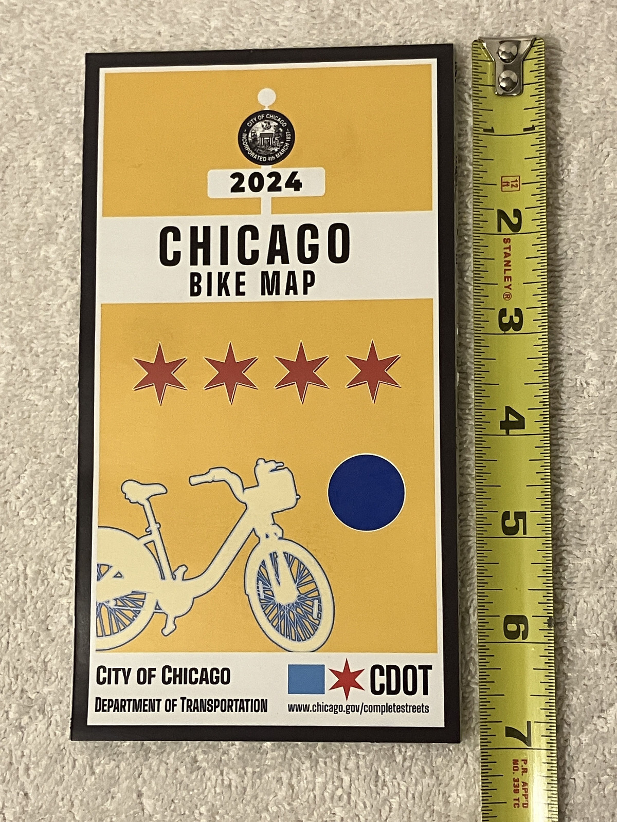 New CHICAGO BIKE MAP Hand-Held Foldable 2-Sided Trails, Bike Lanes & Routes 2024