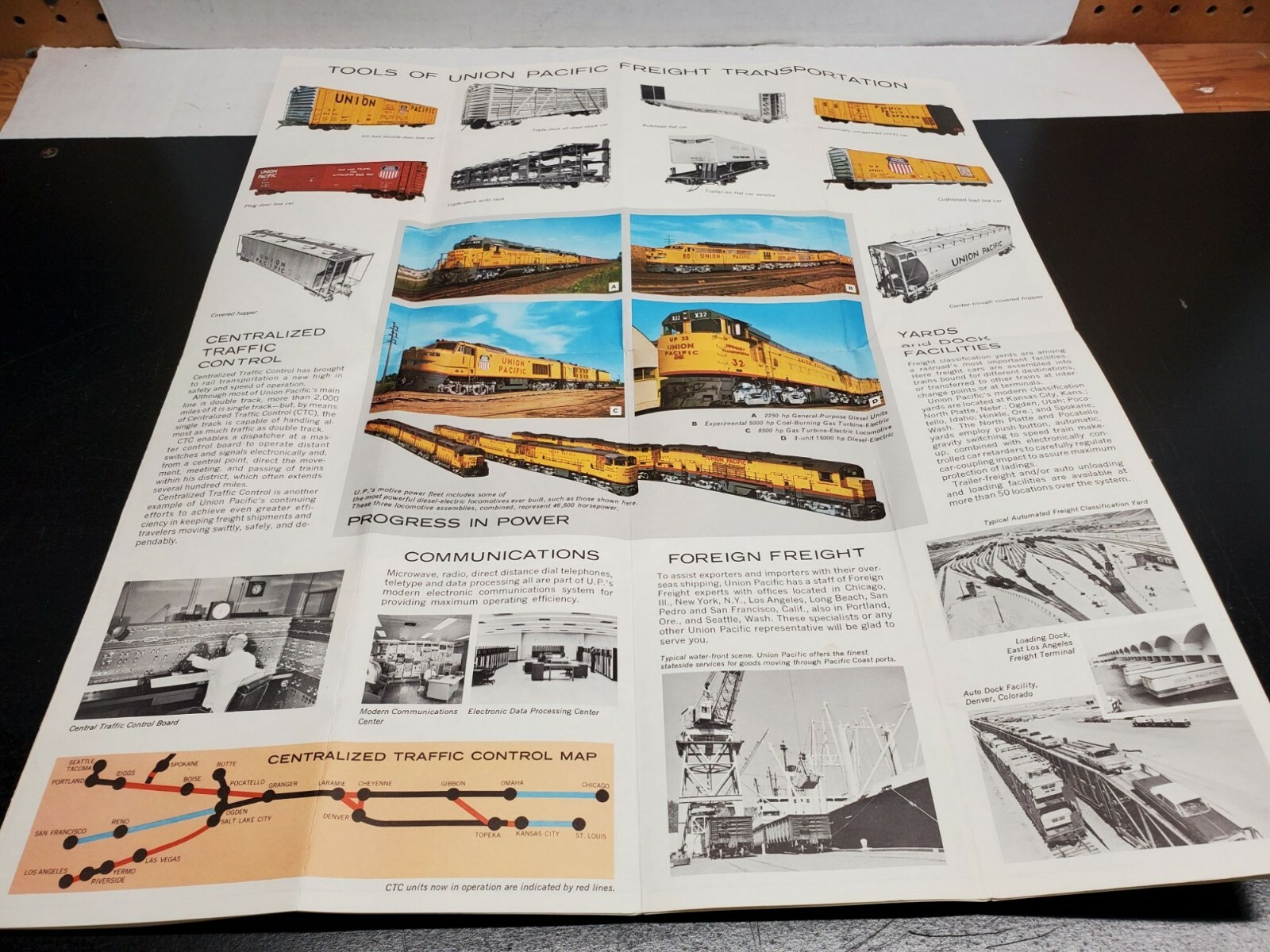 January 1965 Union Pacific Railroad Freight Rate Territorial Map