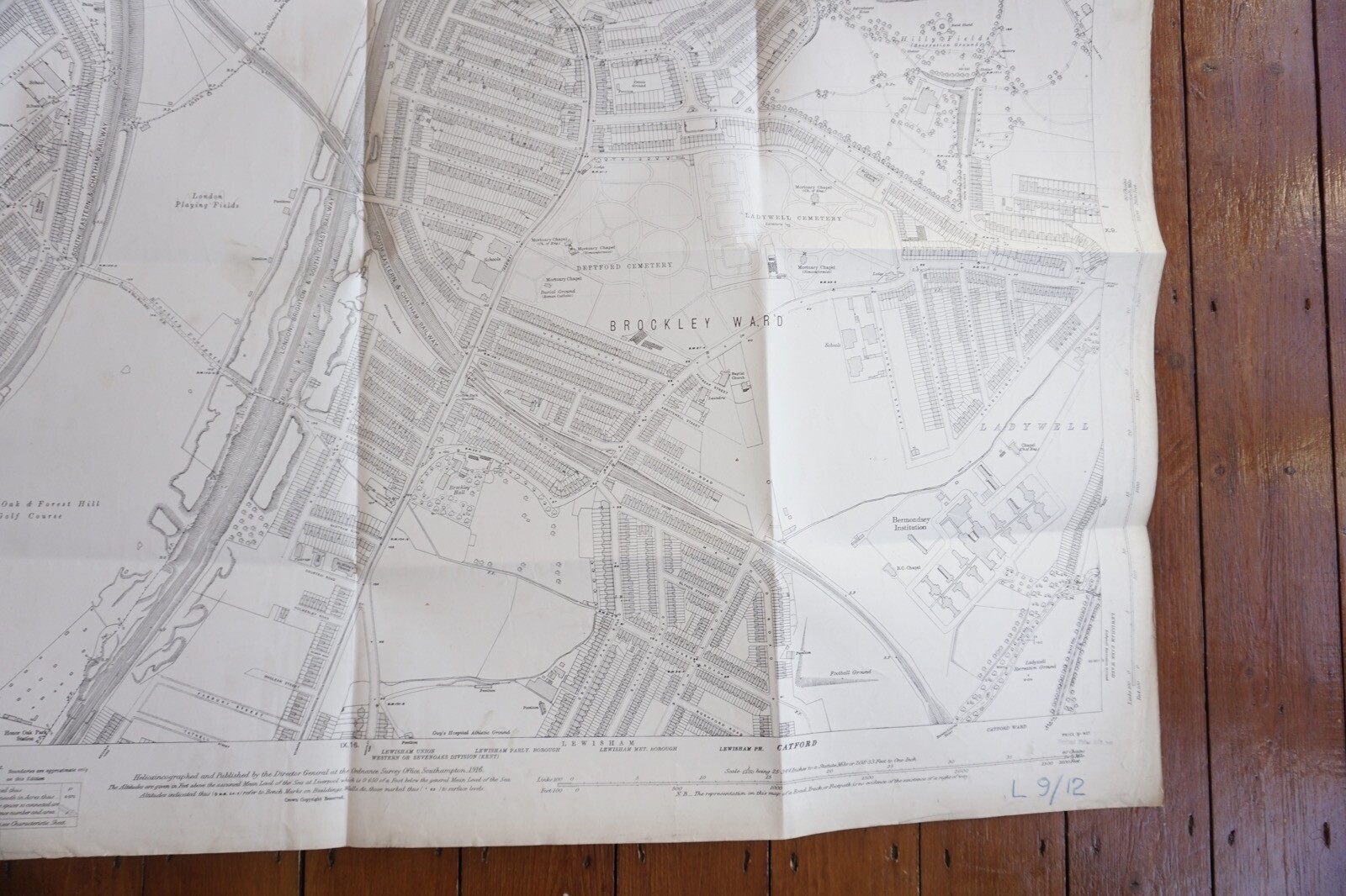 1916 Deptford Bemondsey LB&SCR SE&CR OS Railway Map