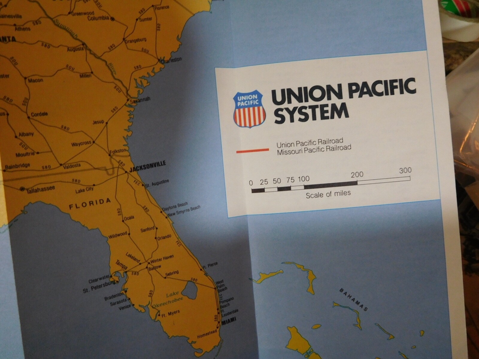 Map Union Pacific Railroad 1984 UP United States Map