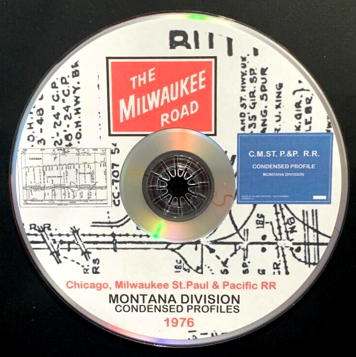 Milwaukee Road Railroad 1976 Montana Division Track Chart PDF Pages on DVD