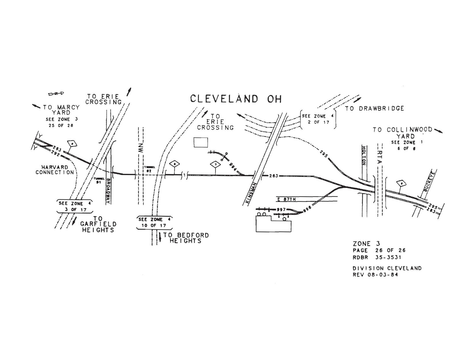 Conrail 1985 Cleveland Zone-Track-Spot “ZTS” Maps PDF Pages on DVD