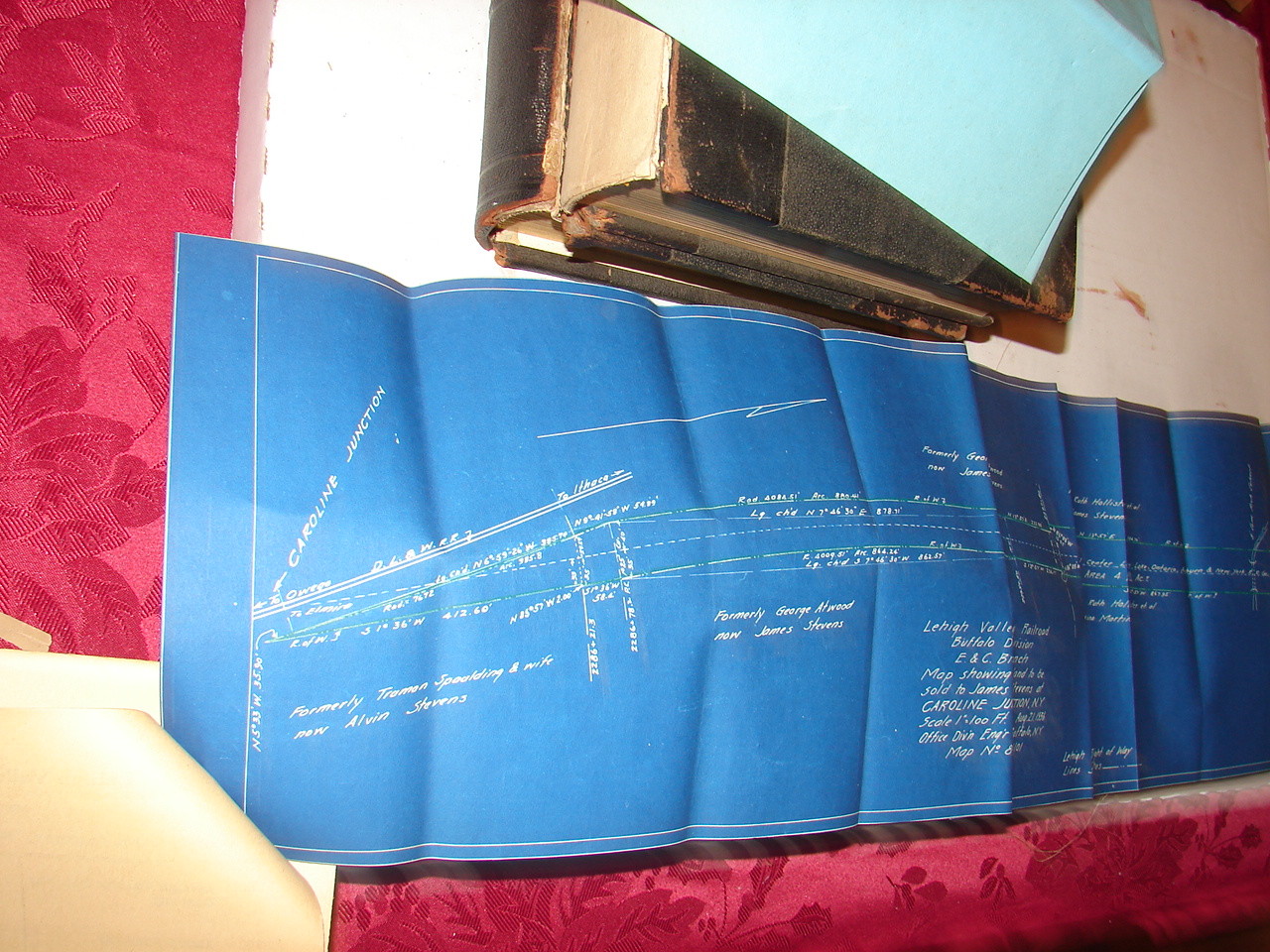LVRR – Map Showing Land to be Sold to James Stevens, Caroline Junction, N Y 1936