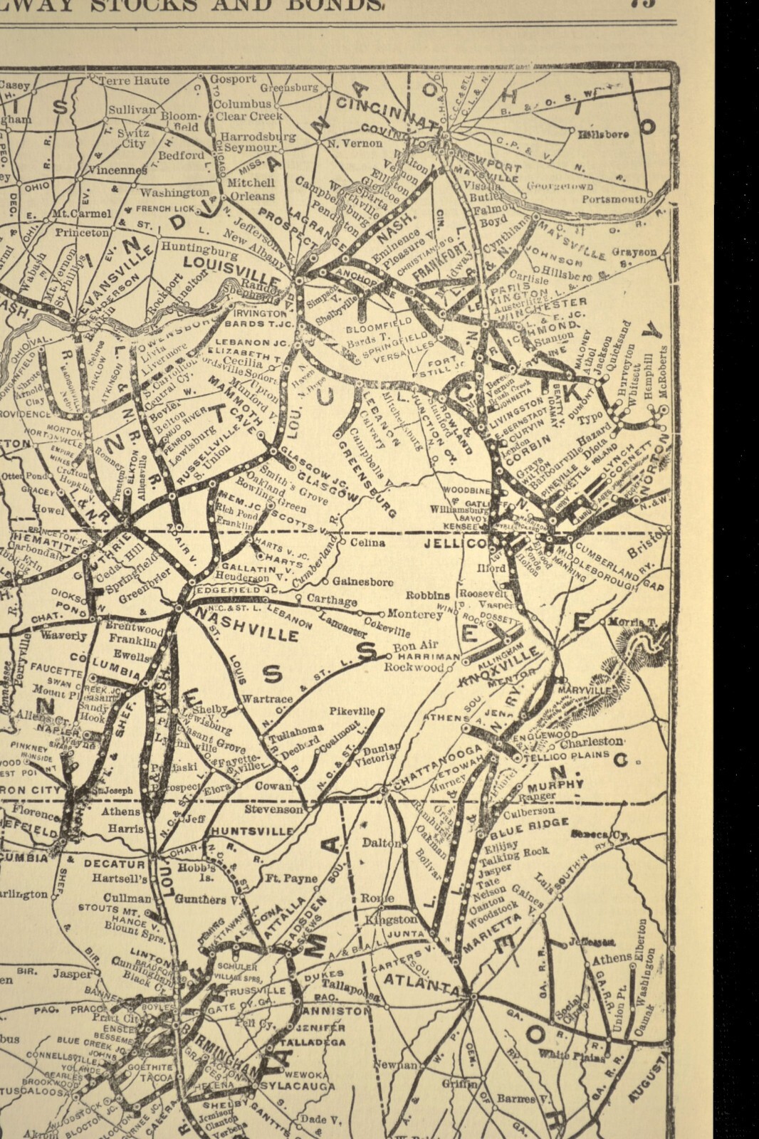 LOUISVILLE & NASHVILLE Railroad Map Vintage Railway Pensacola Florida ca 1925