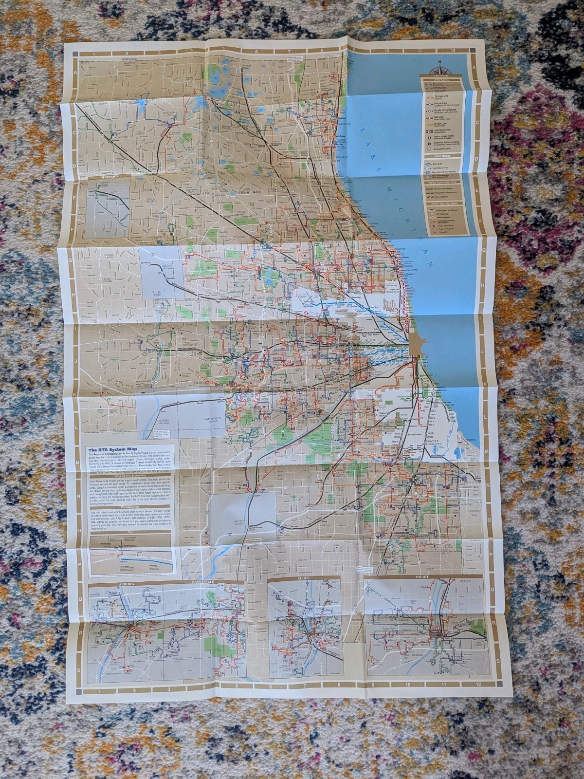 Chicago Regional Transportation Authority RTA System Map 2000