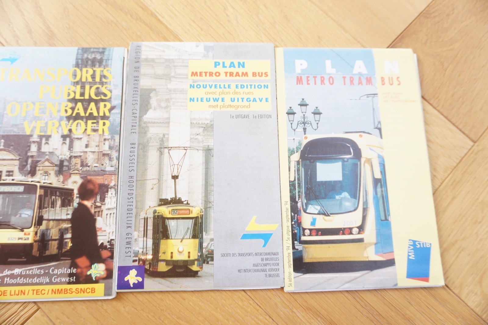 1980s 1990s Belgium Brussels Tram Tramways Railway Bus Map x4