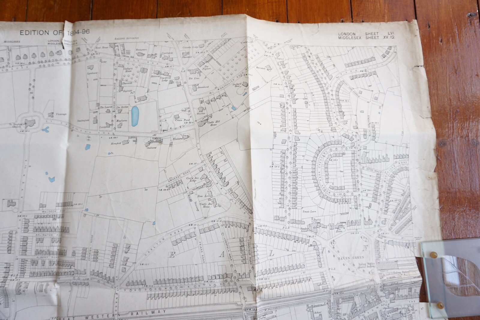 1894 Ealing Lindon Middlesex GWR OS Railway Map