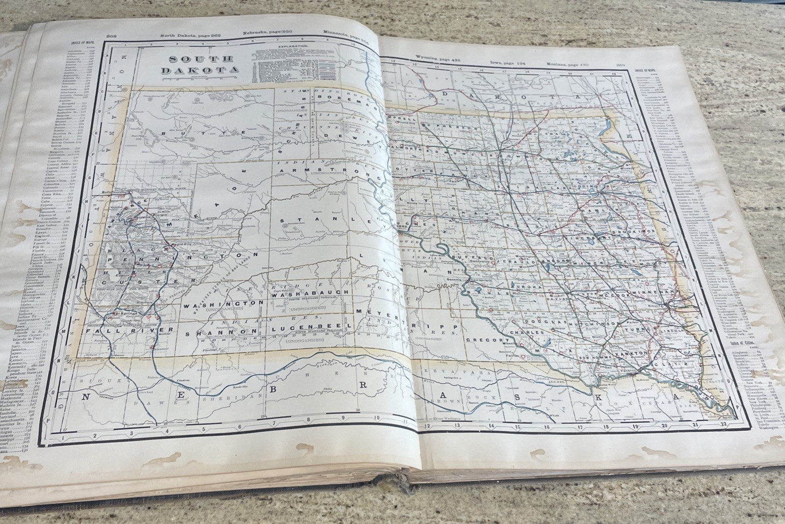 1902 Cram’s Standard American Railway System Atlas of the World Maps Railroad