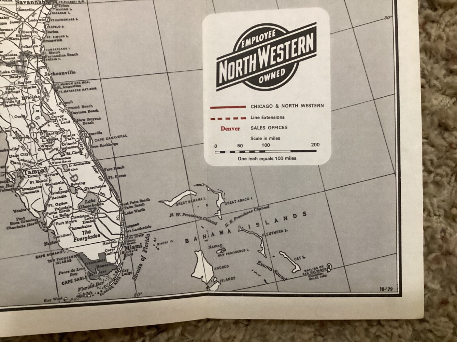 1979 CHICAGO AND NORTH WESTERN TRANSPORTATION COMPANY SYSTEM MAP