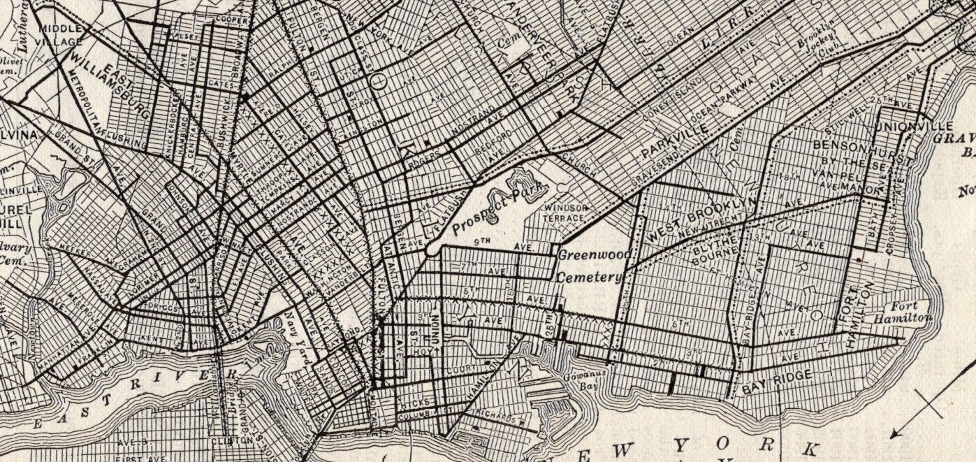 1908 Antique Brooklyn Rapid Transit Map Street Railway System Map 2008