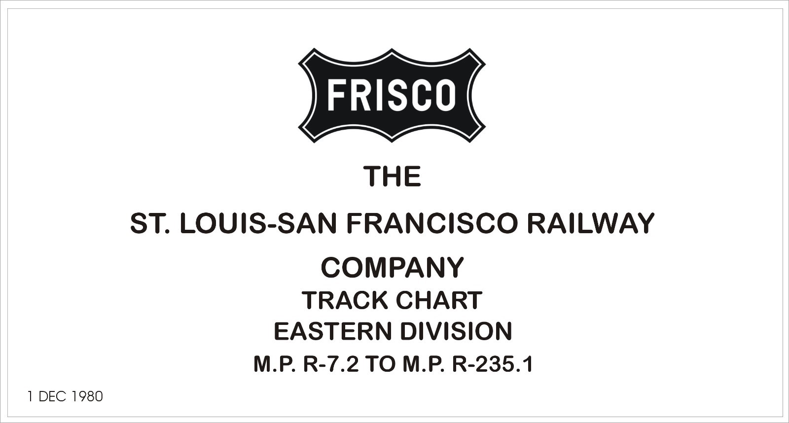 St Louis San Francisco 1980 Eastern Division Track Chart Pages on DVD
