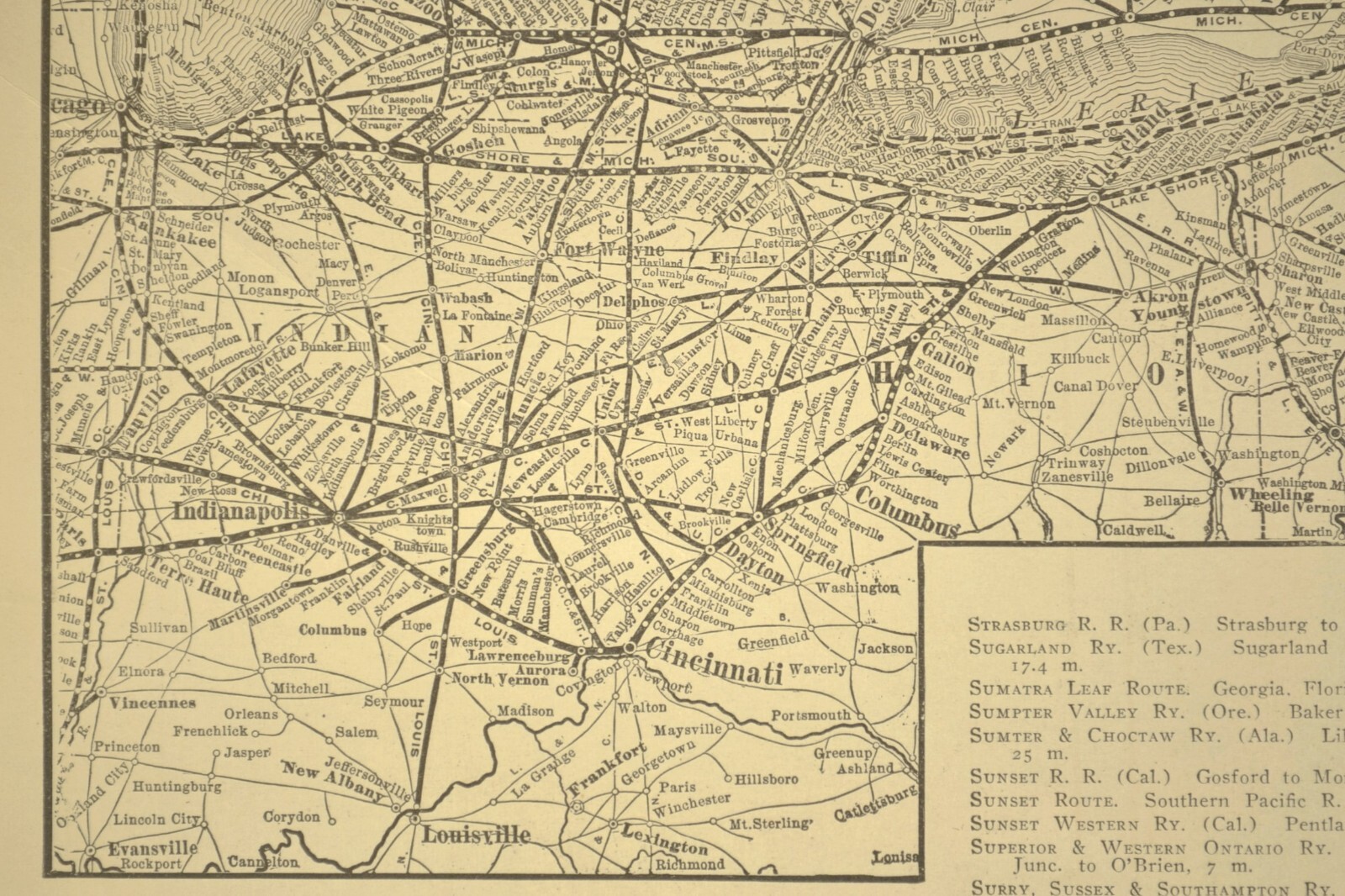 Vintage NEW YORK CENTRAL Railroad Map of NYC Railway Old Antique ca 1918