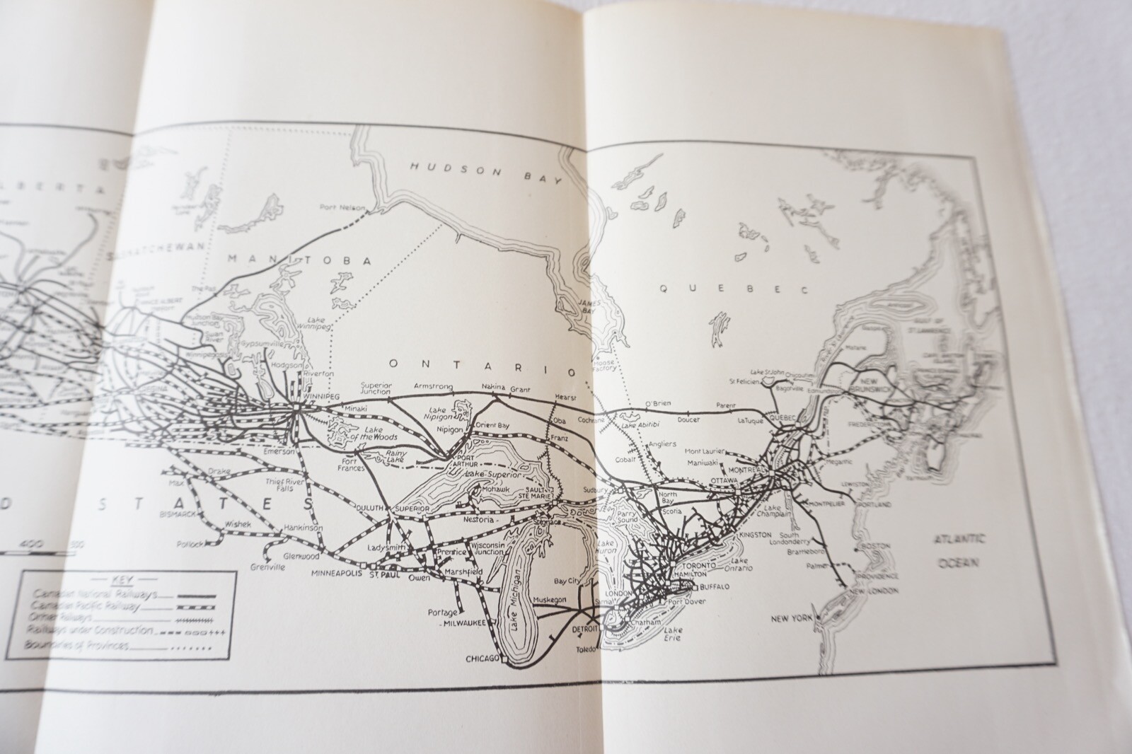 1928 Map of Canada Railways Original Railway Map