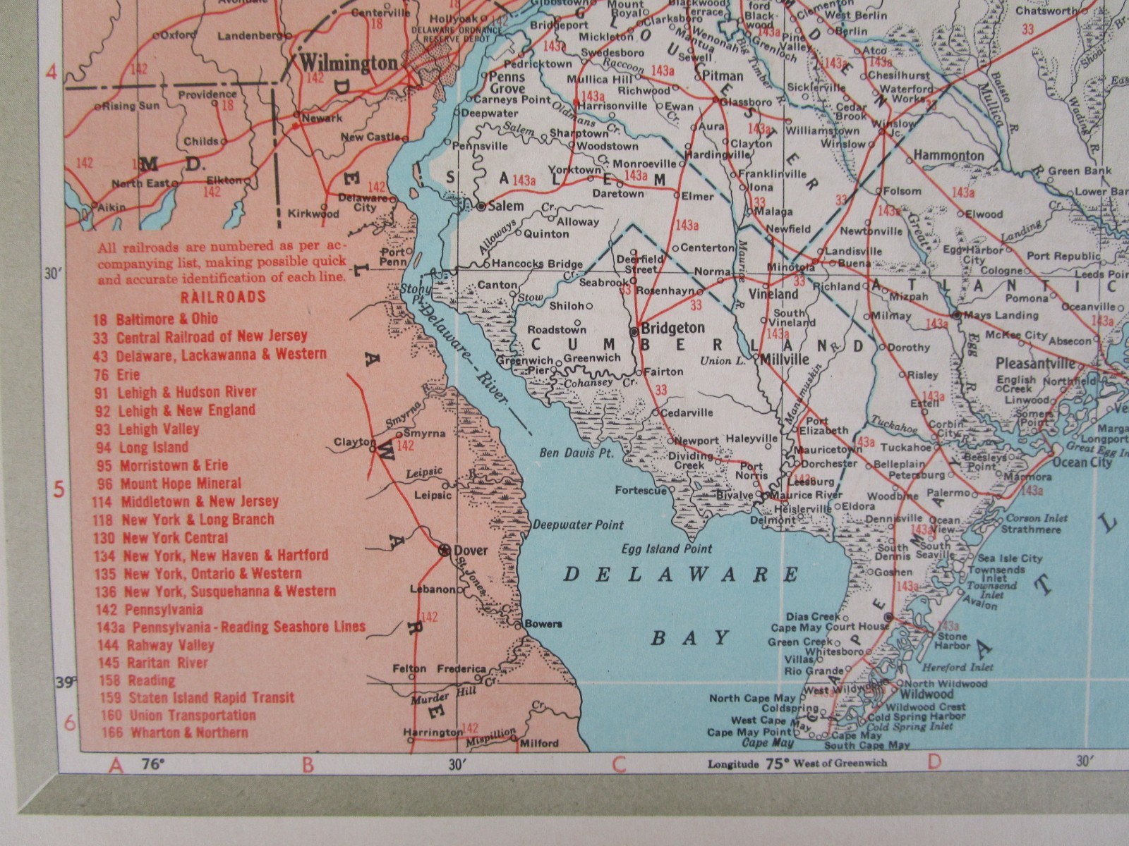 NJ NM 1951 NEW JERSEY RAILROAD Map. MORRISTOWN & ERIE RR ~or~ NEW MEXICO