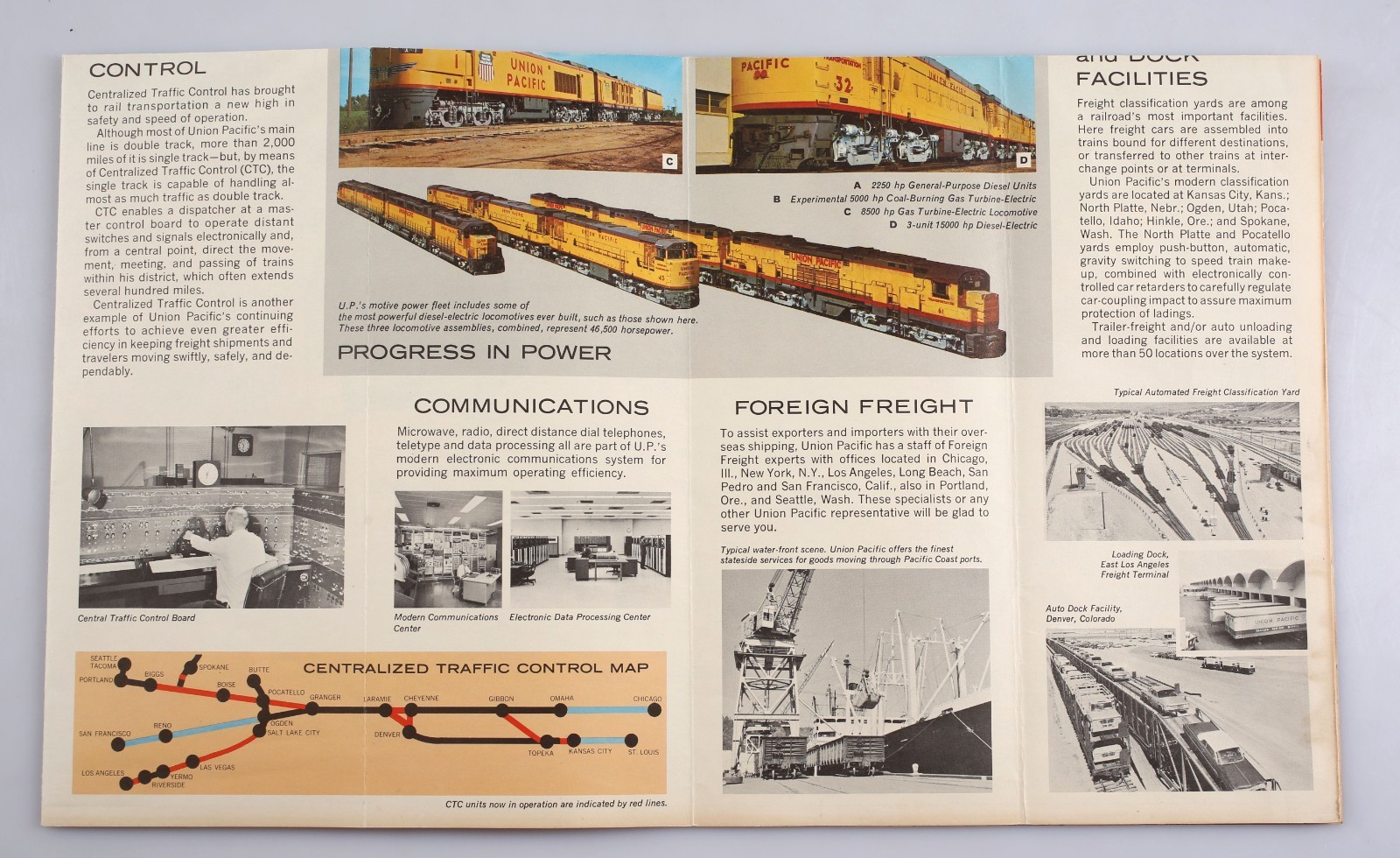 Vintage 1965 Union Pacific Railroad Freight Rate Territorial U.S. Map