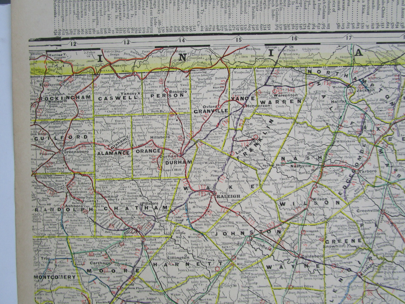 NC SC 1903 EASTERN NORTH / SOUTH CAROLINA Cram INTERURBAN + STEAM RAILROADs Map.