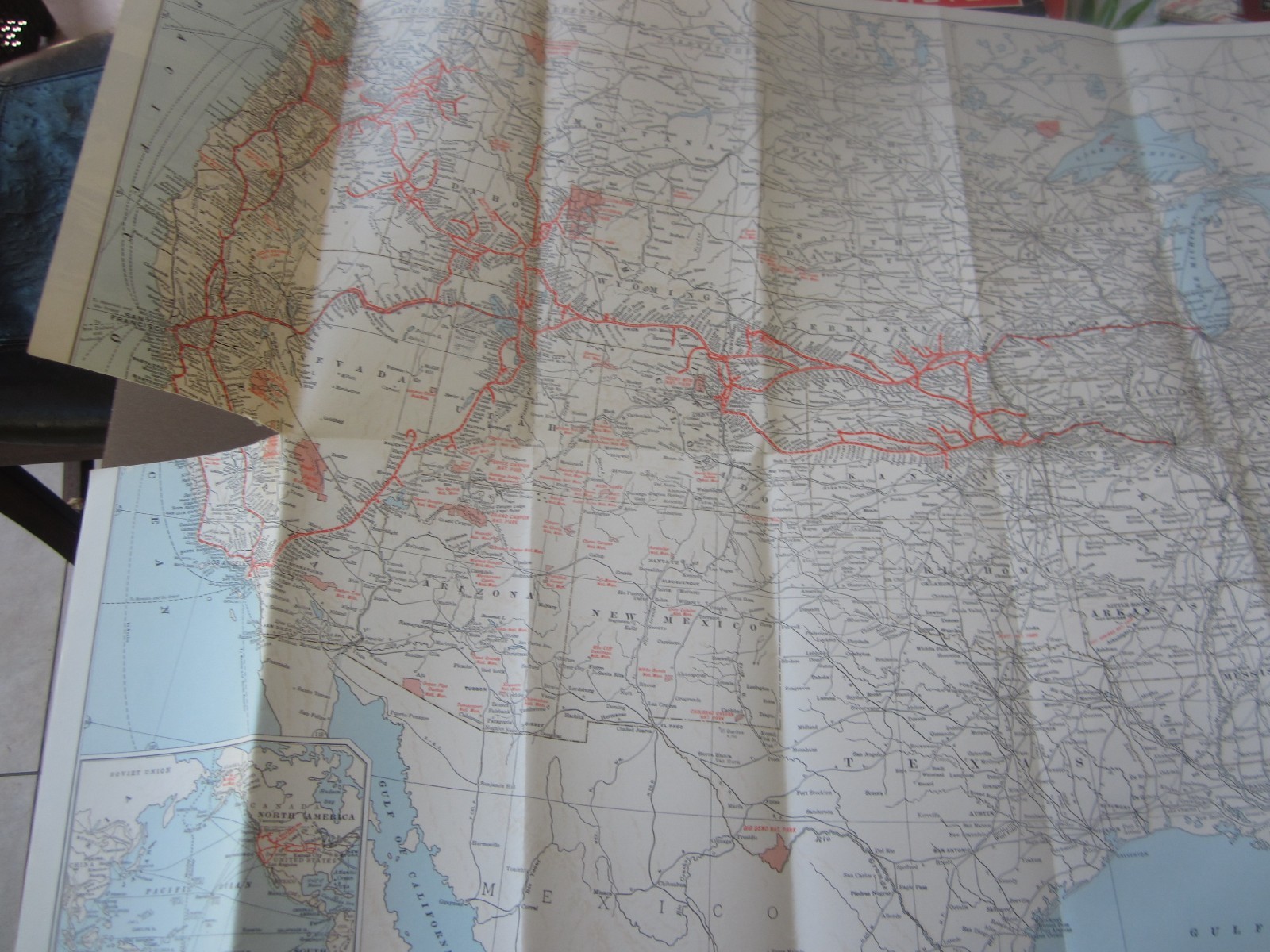 1958 – Union Pacific System – Railroad – MAP of the UNITED STATES