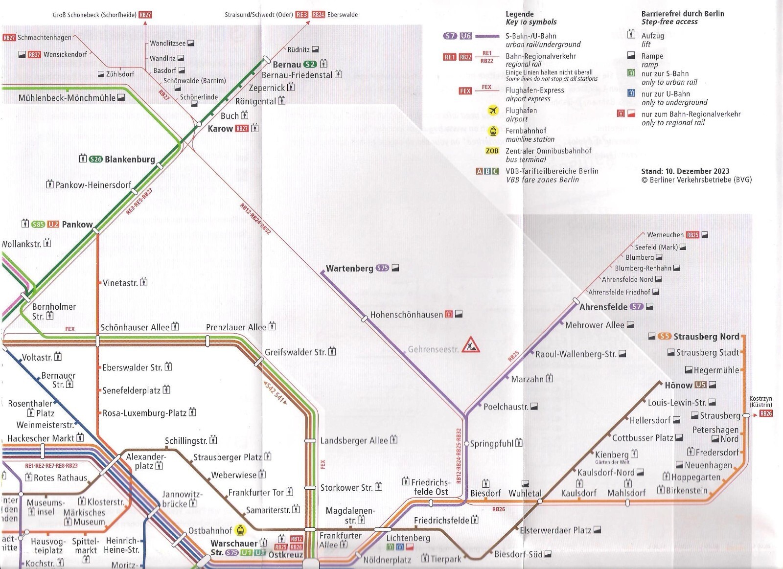 BVG Berlin Barrierefrei – Public Transport Map – Step Free Access – Germany 2024