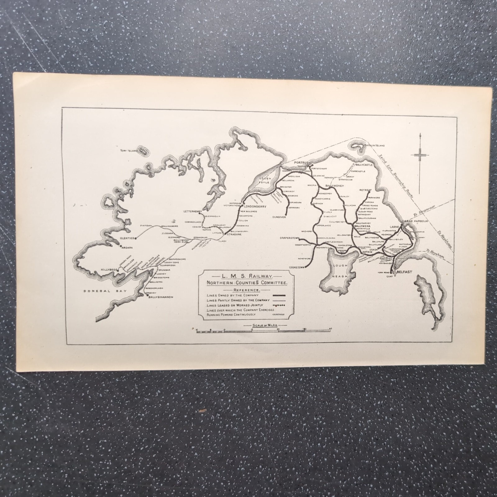 Original 1928 Map of L M S Railway Northern Counties Committee