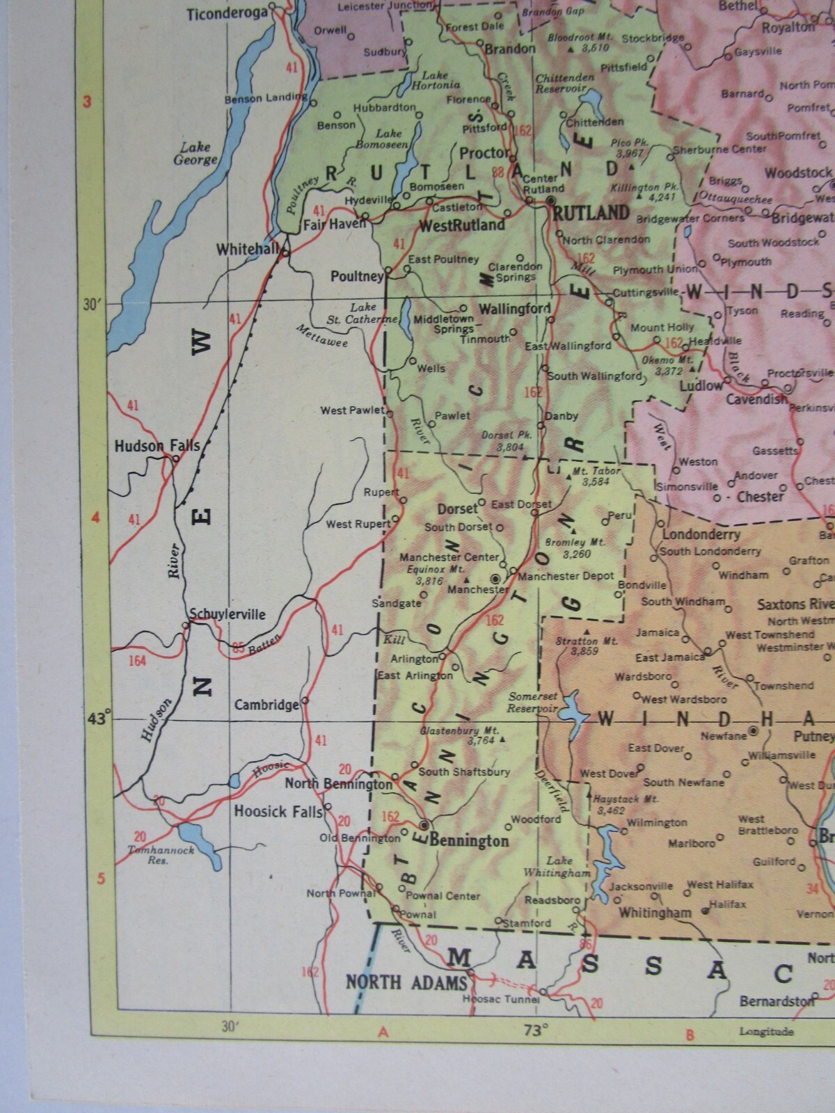 VA VT 1959 VIRGINIA RAILROAD Map B&O, C&O, WINCHESTER & WESTERN or VERMONT