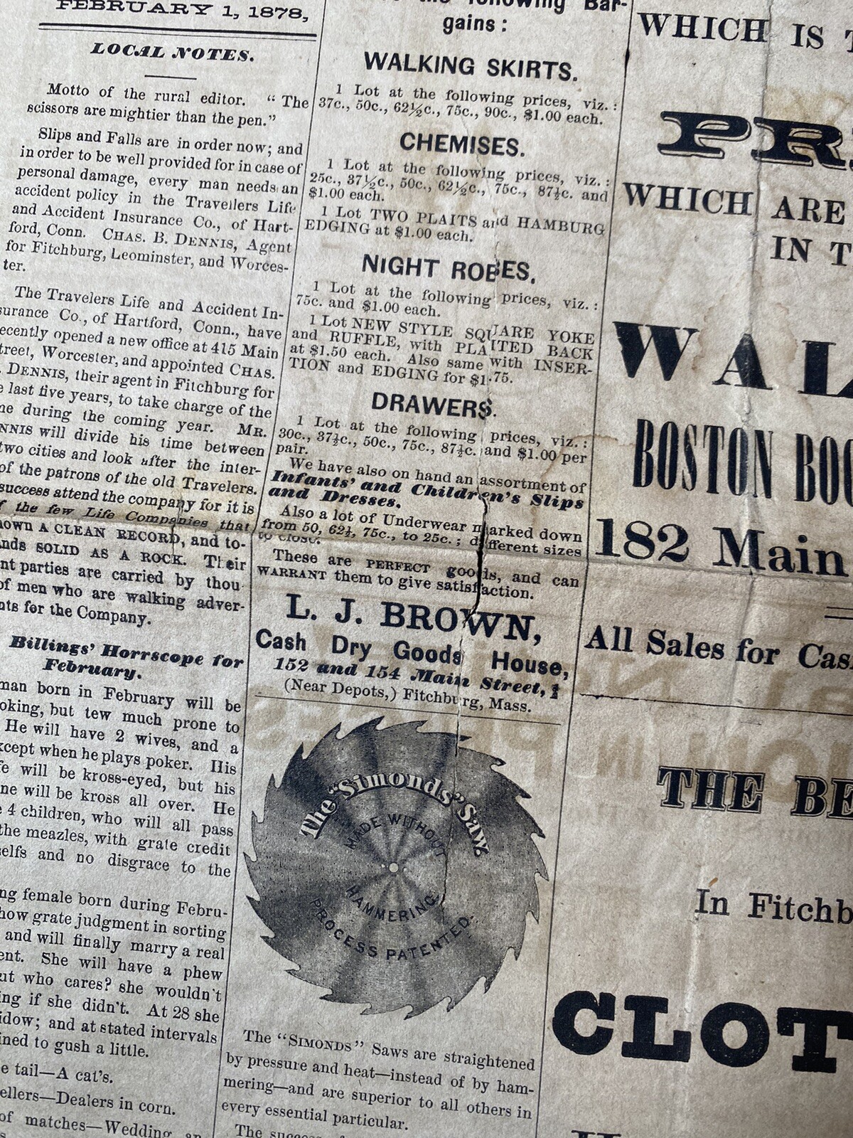 Antique 1878 The Railway Globe Newspapers Lot Fitchburg MA Old 1870’s Train Map