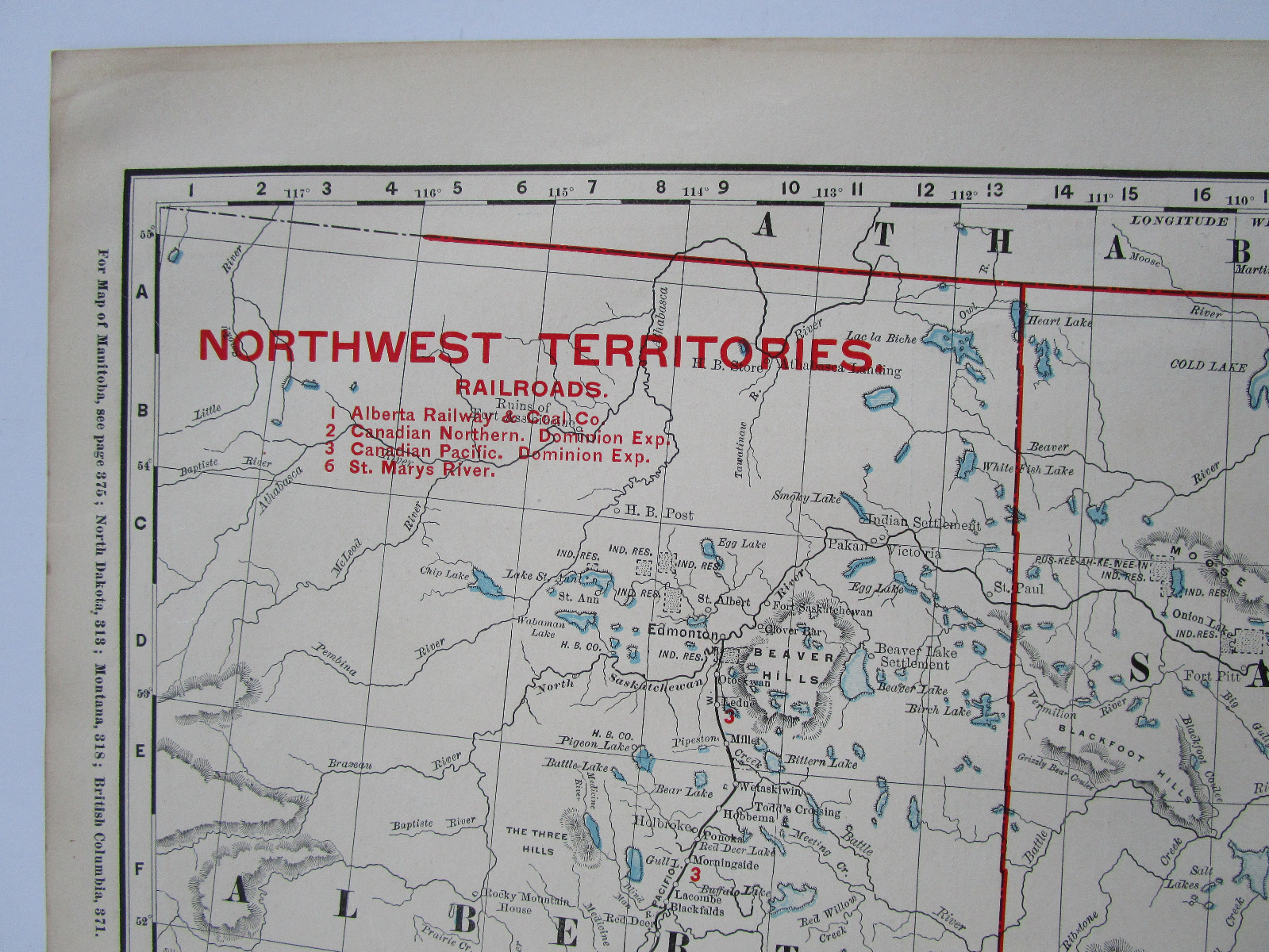 Lg 1901 CANADA NORTHWEST TERRITORIES RAILROAD Map McN Business ST MARYS RIVER RR