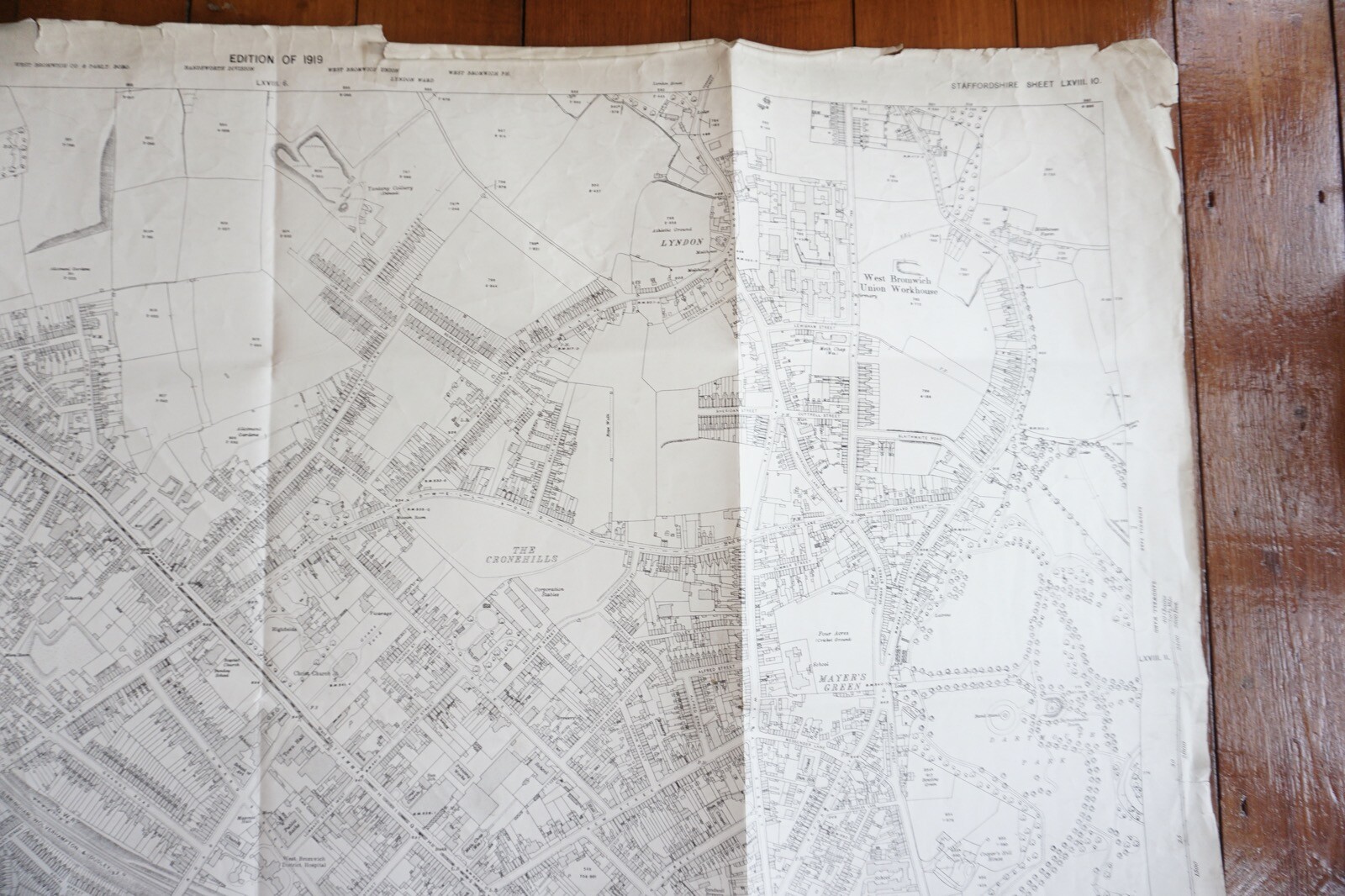 1919 West Bromwich Staffordshire Railway OS Railway Map