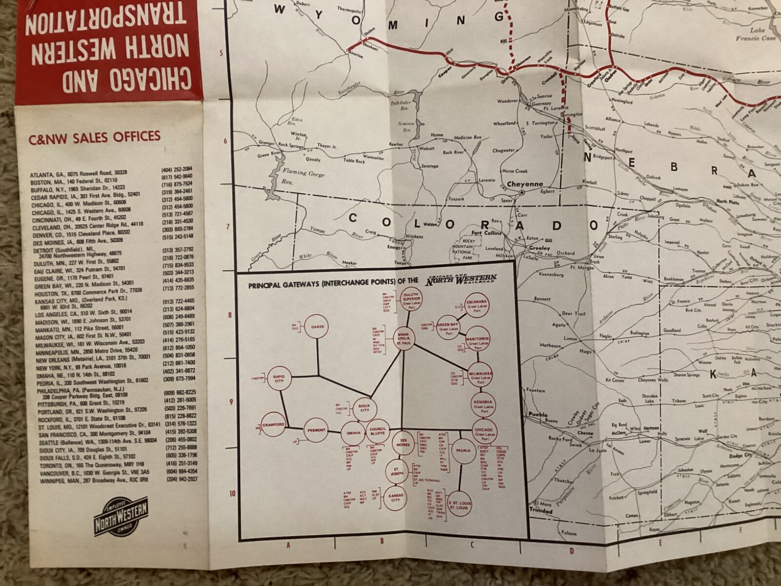 1979 CHICAGO AND NORTH WESTERN TRANSPORTATION COMPANY SYSTEM MAP