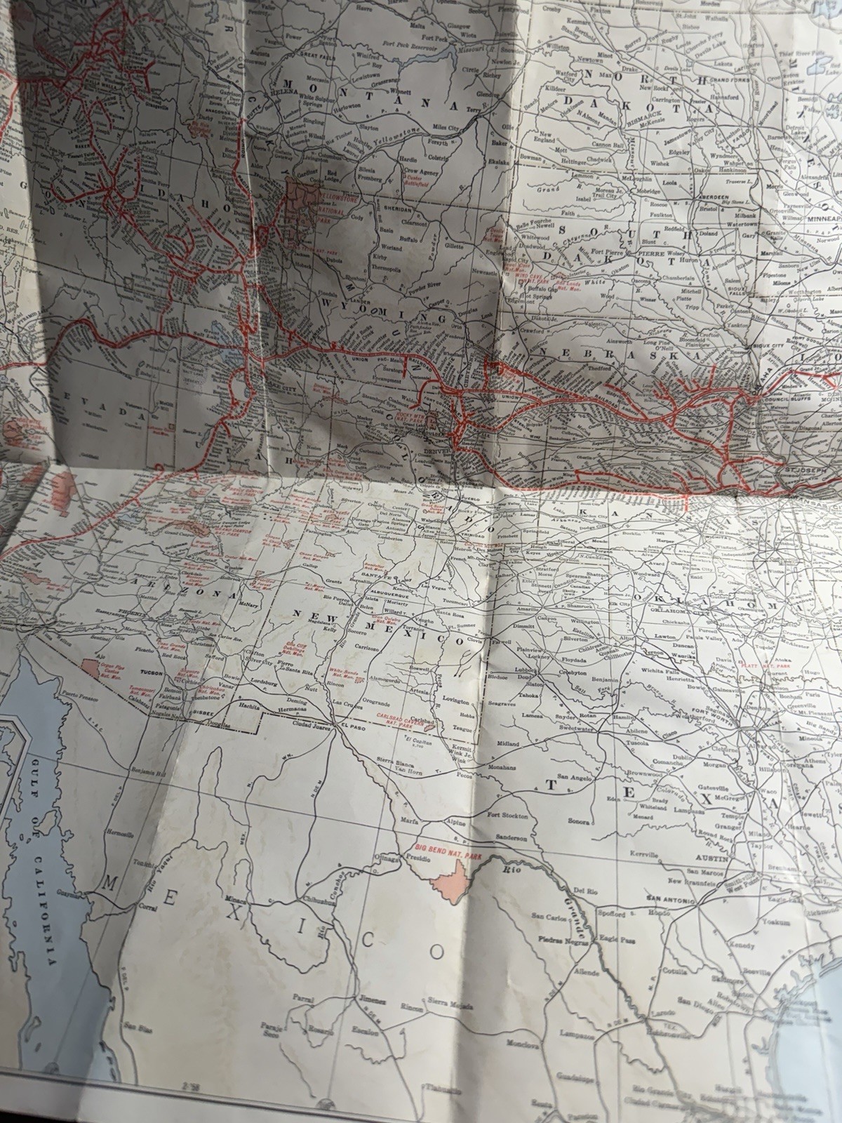 Vintage 1950s Union Pacific Railroad Map of the United States with Photos