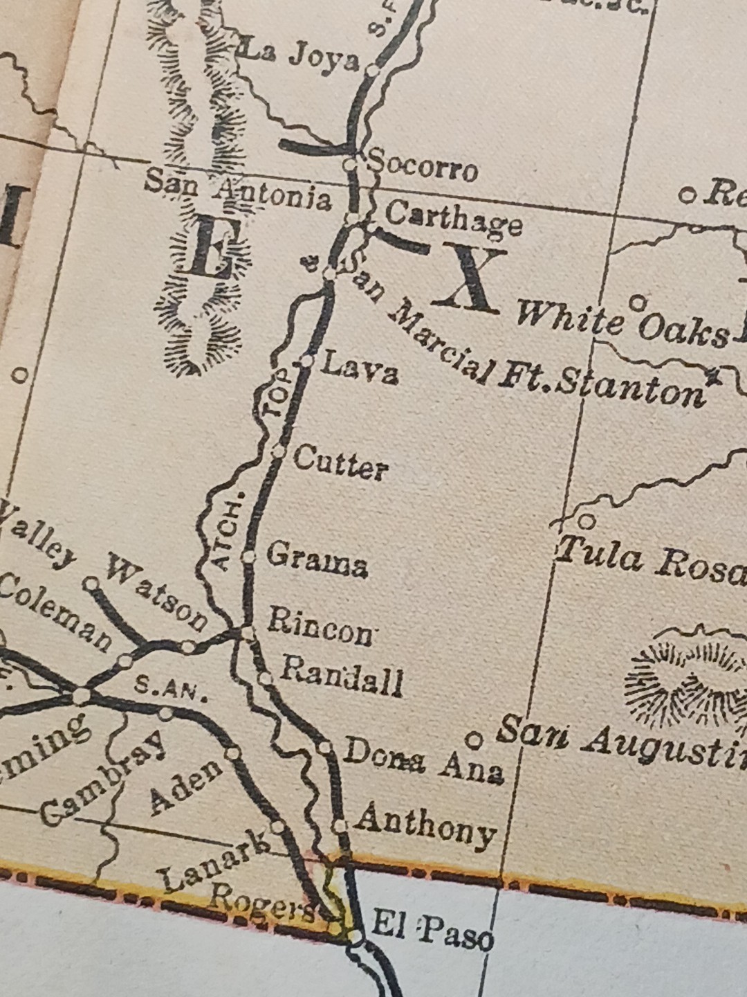 ~1895 Antique Railroad Map UTAH Colorado ARIZONA New Mexico All Train Lines 9×11